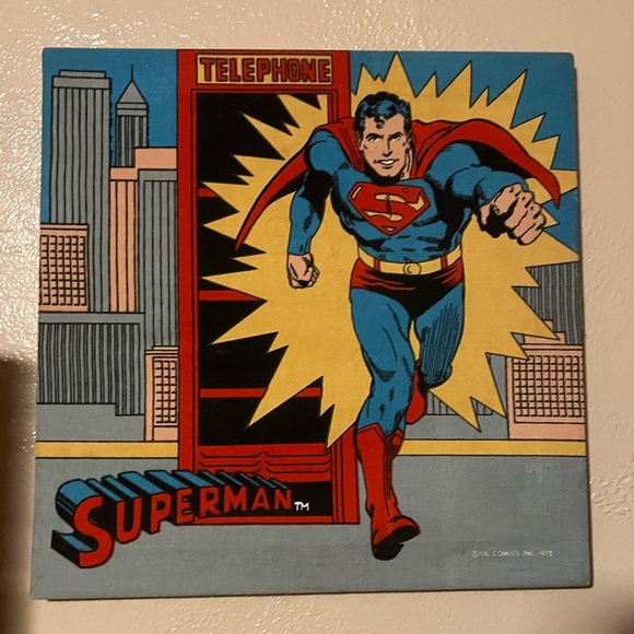 DC Comics Wall Decor 975 Rare Vintage Superman Dc Fabric Wall